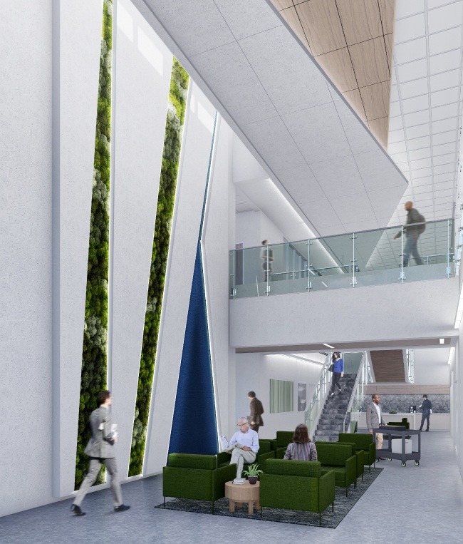 PubSafety-Lobby-UnCropped_a Rendering of a forensic lab lobby designed by architects Dekker Perich Sabatini.