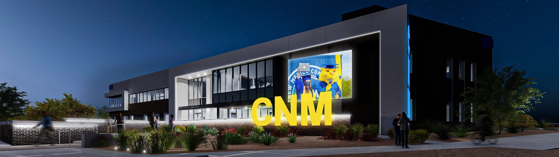 CNM SSC Night CNM student services building